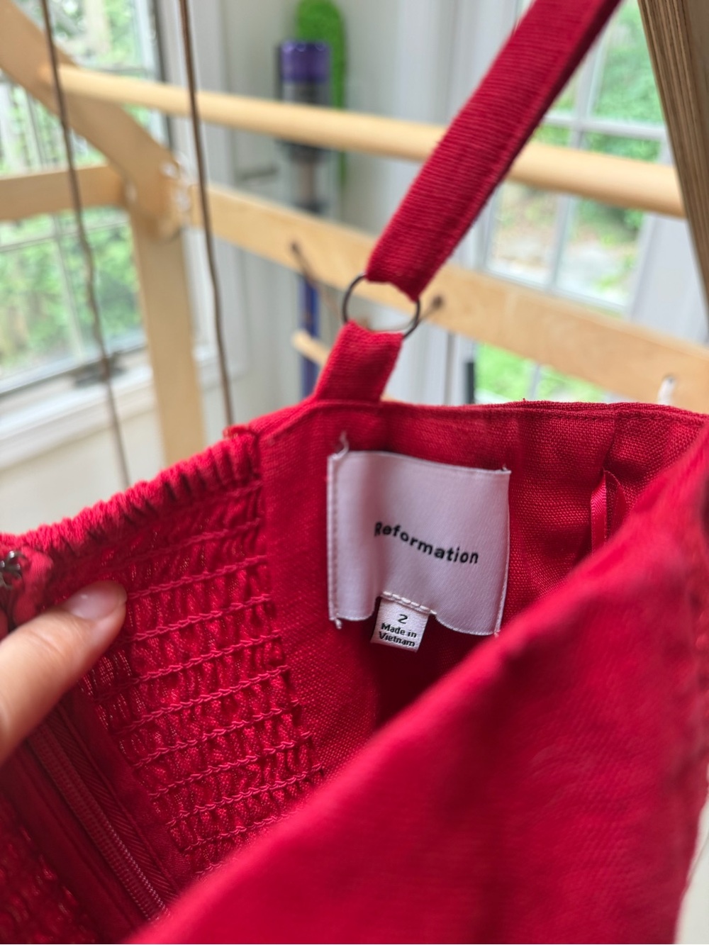 Reformation Katarin Linen Dress Red - Size 2 ( SOLD OUT ON WEB)